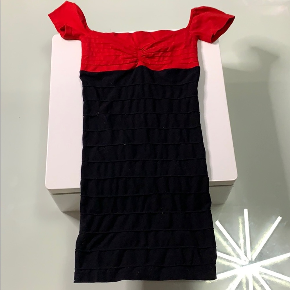 Bebe black and red body con dress